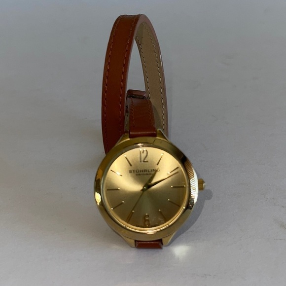 Stuhrling Original Gold Tone Double Wrap Narrow Band Wrist Watch - Picture 2 of 5